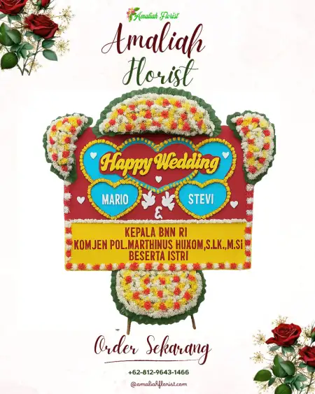 Papan Bunga Pernikahan Plakaran